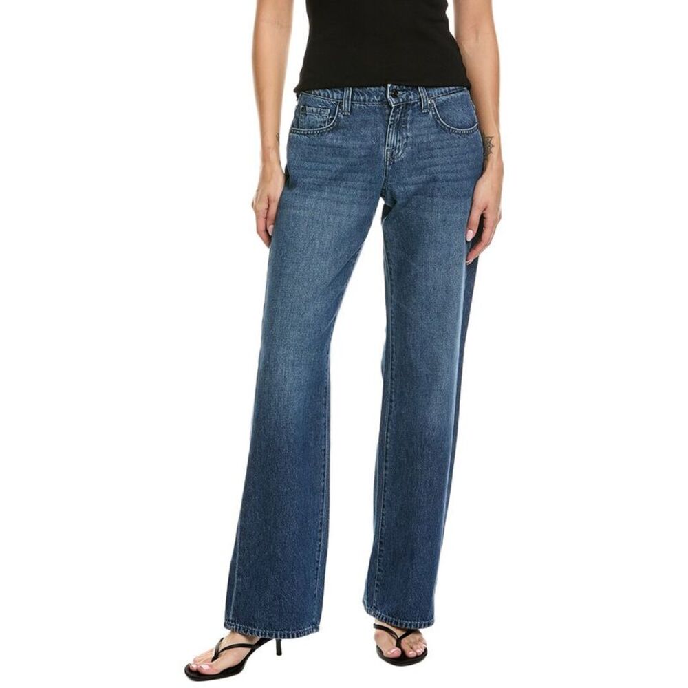 7 For All Mankind Womens  Low Straight Savannah Jean, Navy